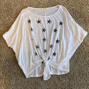 Short sleeve front knot shirt